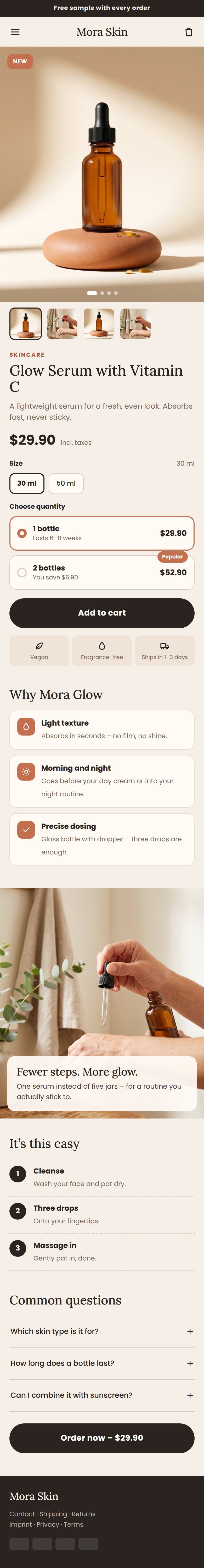 Demo store Mora Skin